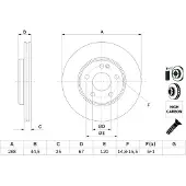 Bosch Remschijf 0 986 479 234 voorkant, geventileerd, sterk gecarboniseerd, 1 Stuk