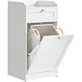 Vasagle Badkamermeubel met wasmand, badkamermeubel met 1 lade en 1 wasmand, uitneembare wasmand met handgrepen