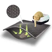 Famanu kattenmat, waterbestendig - honingraatmotief, 38 x 61 cm, grijs
