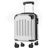 YONSLY Cabinekoffer met Afneembare Wielen - 46x31x20 cm - 25L - Zilver