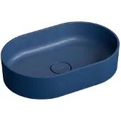 Omnires Ovo M+ - Opzetwastafel, 55x36 cm, zonder overloop, blauw OVOUNMB