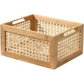 CALICOSY - Boîte en bambou et rotin moyen modèle - H15 cm