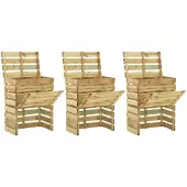 vidaXL Latten tuincomposter 3 pcs Groen 110 x 58 x 113 cm