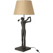 J-Line Tafellamp golfer - polyresin - zwart