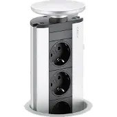 Evoline Port Cuisine (3x 230V) VEVO3 Uittrekbaar stopcontact Aluminium Belgische penaarde