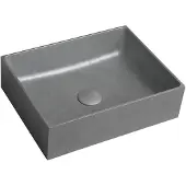 Sapho Formigo betonnen opbouwwastafel 47,5x36,5cm mat zilver