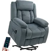 HOMCOM Multi-functional Power Lift Chair-Polyester, Stahl-92B x 94T x 105H cm-Grau