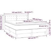 vidaXL Boxspring met matras stof crèmekleurig 140x190 cm