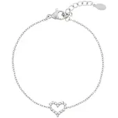 Yehwang Elegant Heart Charm Bracelet in Silver & Gold