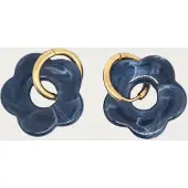 Yehwang Rosy - Oorbellen - Navy Blue - Stainless Steel - -
