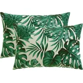 vidaXL Kussensloop 2 st HEERLEN Bladpatroon 50 x 75 cm Polyester