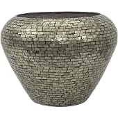 Ptmd Cherryl Champagne Round Poly Capiz Bamboo Pot L