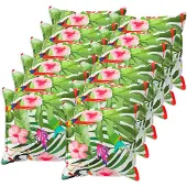 vidaXL Kussensloop 12 st HOUTEN Zwart 45 x 45 cm Polyester