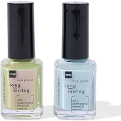 HEMA Long lasting nagellak set blauw groen 2-delig
