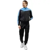Givova Roma Trainingspak - Heren - Zwart/Lichtblauw - Voetbal - Lange Mouwen - Polyester Triacetaat 220 Gsm