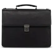 Jost Glasgow Aktentas RFID-bescherming Leder 40 cm Laptopvak zwart
