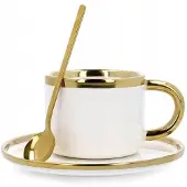 Homla SINNES Mok met schotel en revers, wit, 0,20L, porselein