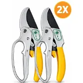 PD - 3-Traps Snoeischaar 8 Inch – Set van 2 – Extra Knipkracht – Ergonomische Tuinschaar