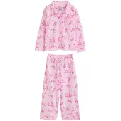 Next - Meisjes - Pyjama met knopen en jerseystof - Roze