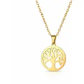LGT JWLS Goudkleurige Dames Ketting met Levensboom Hanger