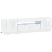 vidaXL LED tv-meubel Hoogglans Wit Bewerkt hout