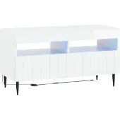 vidaXL 3-delige LED TV-kast ZWOLLE Hoogglans Wit Bewerkt hout