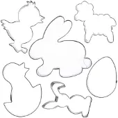 Orion Stalen uitsteker voor gebak / peperkoekjes, Pasen, 6 stuks.