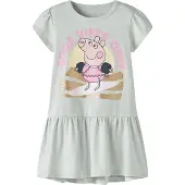 Name it Jurk 'Peppa Wutz' goud / lichtgroen / lichtroze / zwart