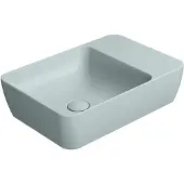 GSI Modo Keramische opbouwwastafel 50x35cm, zonder kraangat, mat ghiaccio