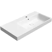 GSI Nubes Keramische wastafel 100x50cm, planchet links, wit ExtraGlaze
