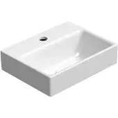 GSI Nubes Keramische wastafel 36x28cm, geslepen onderrand, wit ExtraGlaze