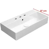 GSI Kube X Keramische wastafel 70x37cm, 3 kraangaten, wit ExtraGlaze