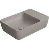 GSI Modo Keramische opbouwwastafel 50x35cm, zonder kraangat, mat tortora