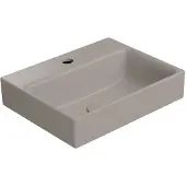 GSI Nubes Keramische wastafel 40x32cm, geslepen onderrand, mat tortora