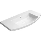GSI Norm Keramische wastafel 100x52cm, gebogen, zonder kraangat, wit Extraglaze