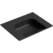 GSI Community Keramische wastafel 70x55cm, zonder kraangat, mat zwart