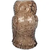 Merkloos Vaas Uil licht bruin glas 16x16x20cm bruin Glas Vaas