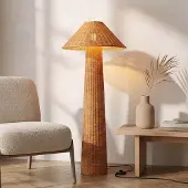 LumenXL Vloerlamp Vasari Boho van handgevlochten rotan