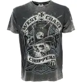 West Coast Choppers Cash Only Short Sleeve T-shirt Grijs 3XL Man