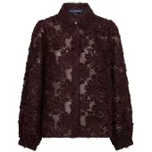 Red Button Rb blouse fringes burgundy