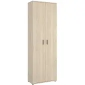 Dmora Multi-functionele Kast 2 Deuren, 61x190h cm Bruin Eiken, 6 Planken