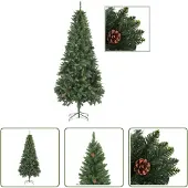 The Living Store Kunstkerstboom met dennenappels, groen, 210 cm