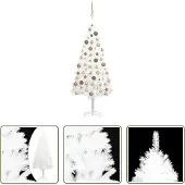 The Living Store Kunstkerstboom met verlichting en ballen, wit, 150 cm