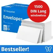 Easyprint NIEUW: Enveloppen zonder venster, DIN Lang, onbedrukt, 1500 stuks