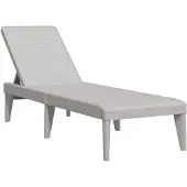 vidaXL Ligbed 186x60x29 cm polypropeen grijs