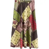 Next Rok donkerbruin / groen / rosa / bordeaux
