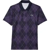Lacoste Dames Geruite Ultra Dry Polo Shirt (Paars)