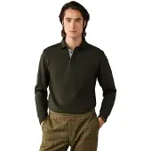 Hackett London Heren Groene rugbypolo met geweven zakrand (S), Casual, Katoen, Lange mouwen HM5700021