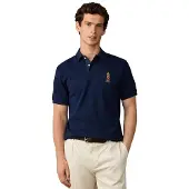 Hackett London Heren Marine Harry poloshirt (XL), Casual, Katoen, Korte mouwen, Marineblauw HM5600238