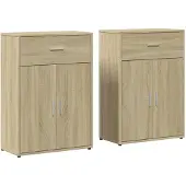 vidaXL Dressoirs 2 st 60x30x84 cm bewerkt hout sonoma eikenkleurig